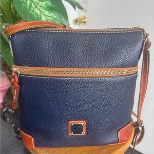 Dooney & Bourke Navy and Tan Shoulder Bag-NWOT